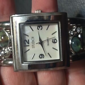 Vintage Ladies Studio  Abalone Bangle Quartz Watch